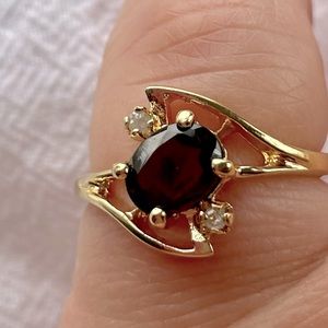 Gio Lind 24K HGE Garnet X Diamonds Ring